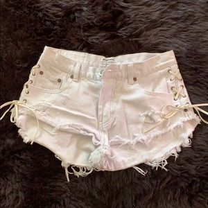 One Teaspoon White Brando Shorts